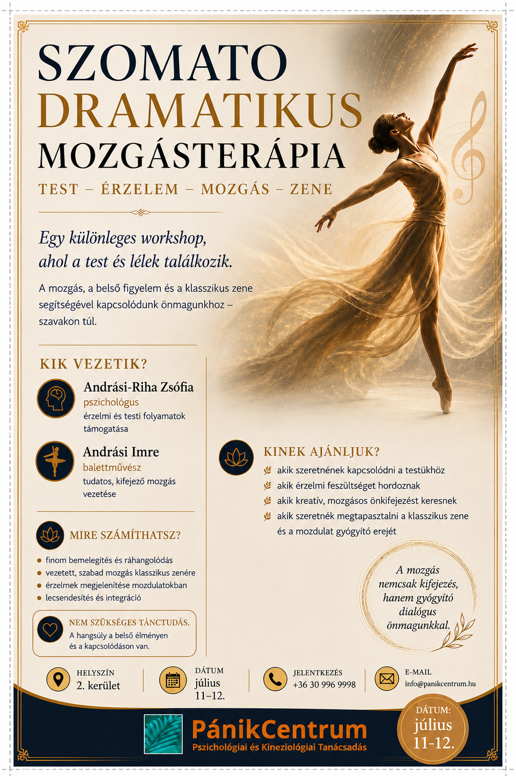 2 napos Szomato-dramatikus Mozgásterápia program (2026. július 11-12.)